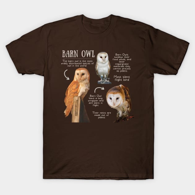 Animal Facts - Barn Owl T-Shirt by Animal Facts and Trivias